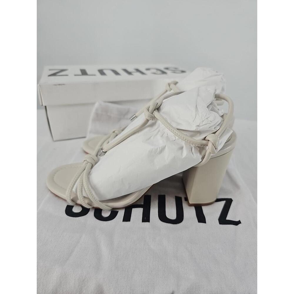 Schutz Women's Kate High Block Sandals $128 - US Size 7.5 - White Pearl - 1124 - Picture 5 of 9